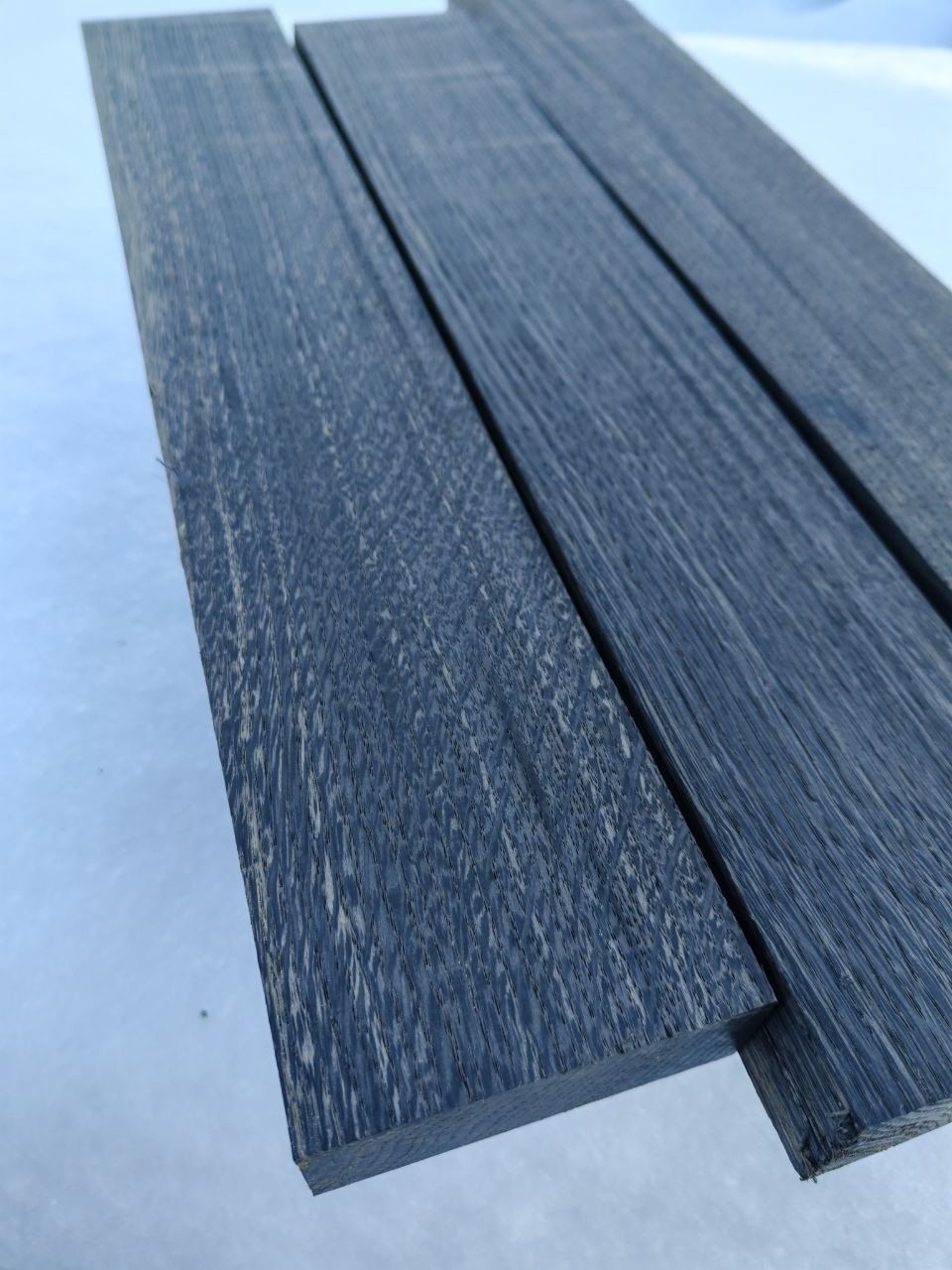 bog oak blocks with rich dark grain and natural wood texture for custom knife handles.