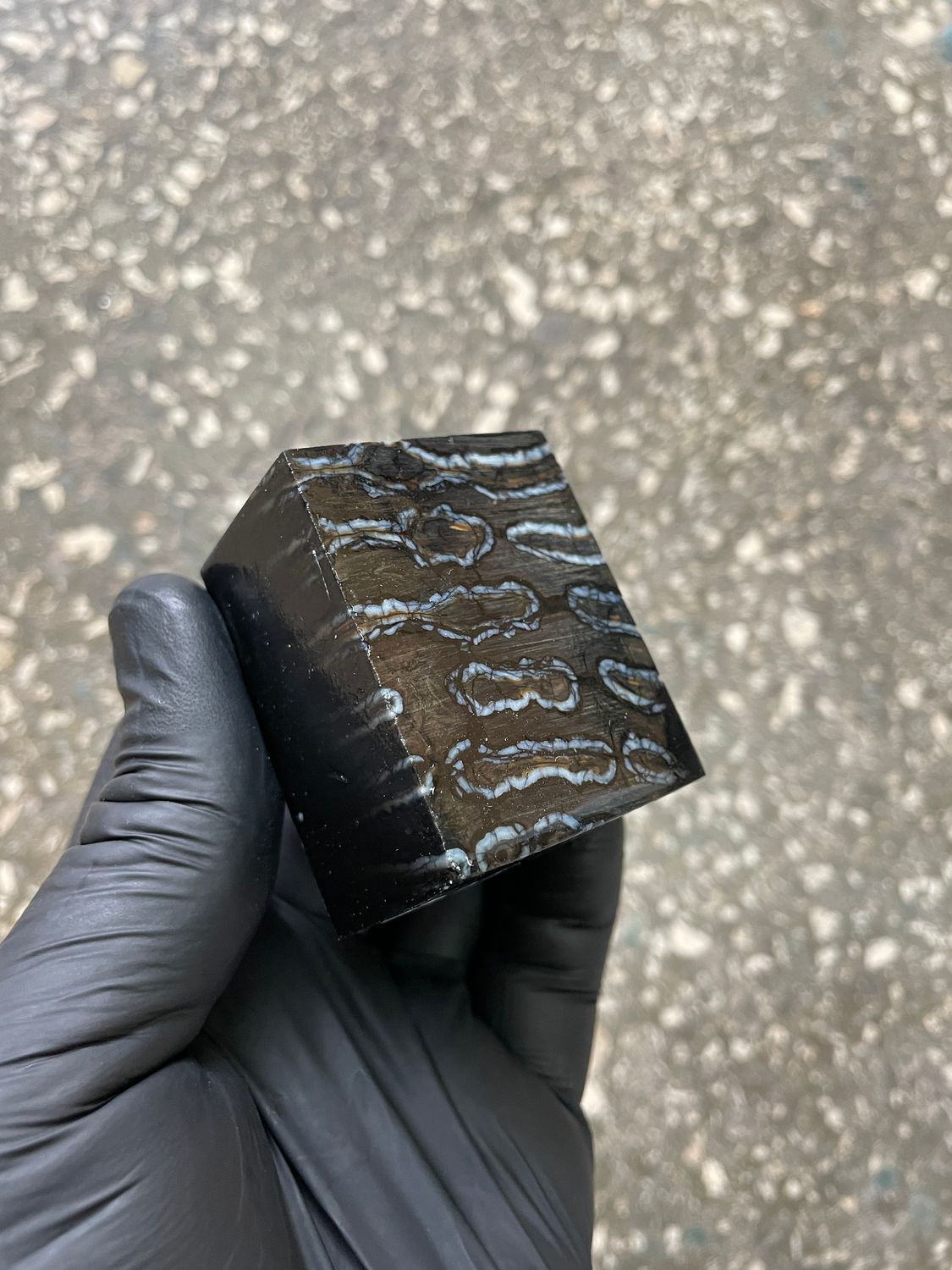 woolly mammoth tooth spacer block stabilized knifemaking material