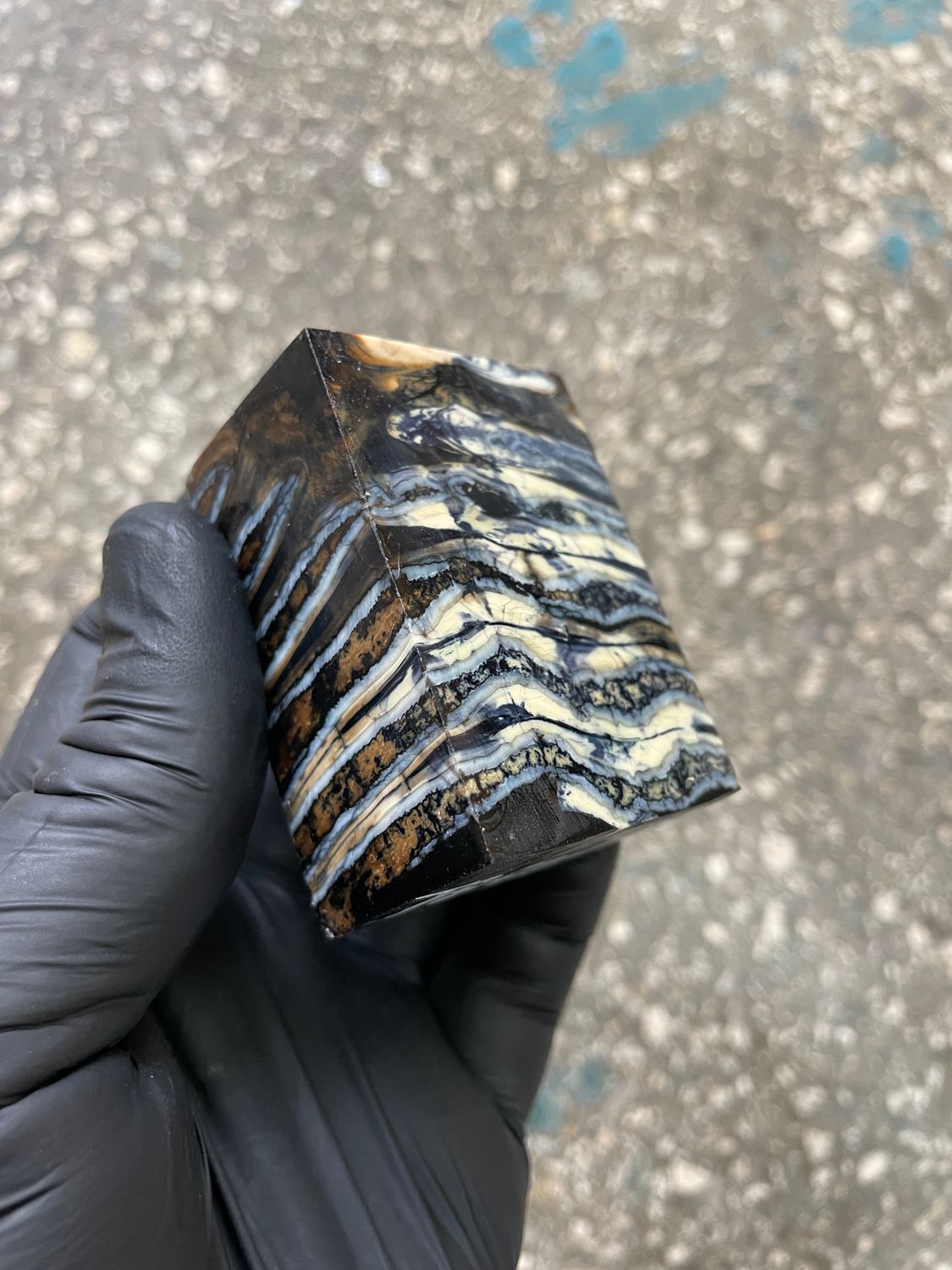 woolly mammoth tooth spacer block stabilized knifemaking material