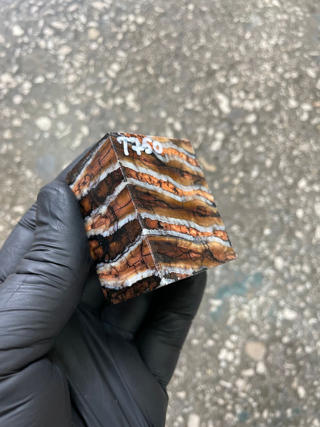 Mammoth Tooth Spacer Block Stabilized for Knife Handle 2.04-1.61-1.22 inch T750