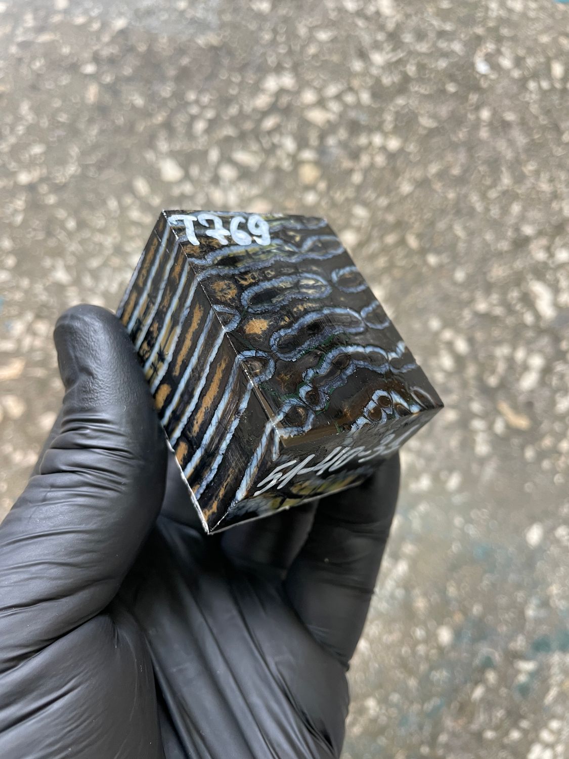 mammoth tooth stabilized spacer block for knife handle T769