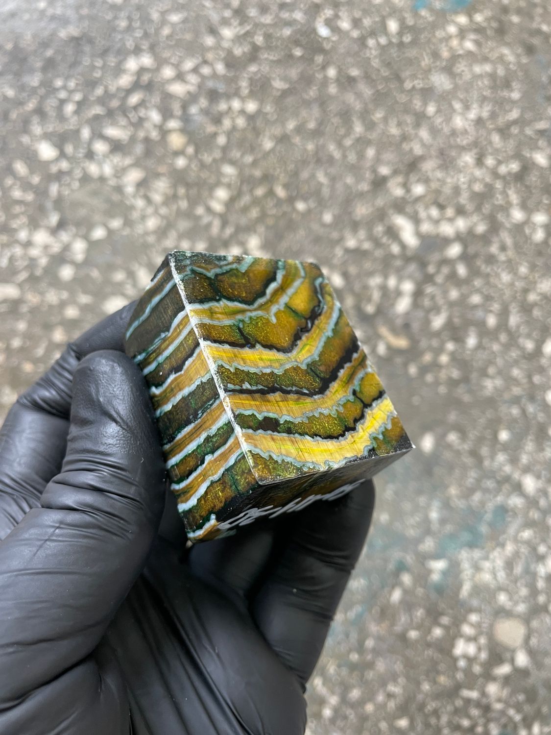 woolly mammoth tooth spacer block stabilized knifemaking material