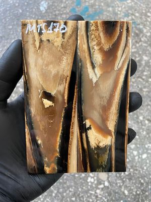 stabilized mammoth tusk knife scales pair fossil handle material MTS170