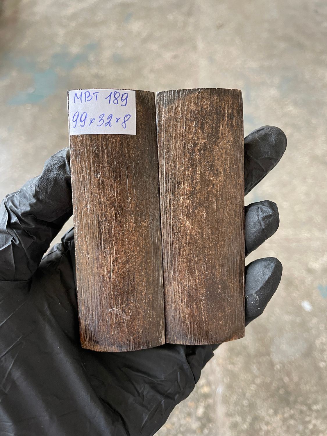 mammoth bark scales pair for knife handle MBT189