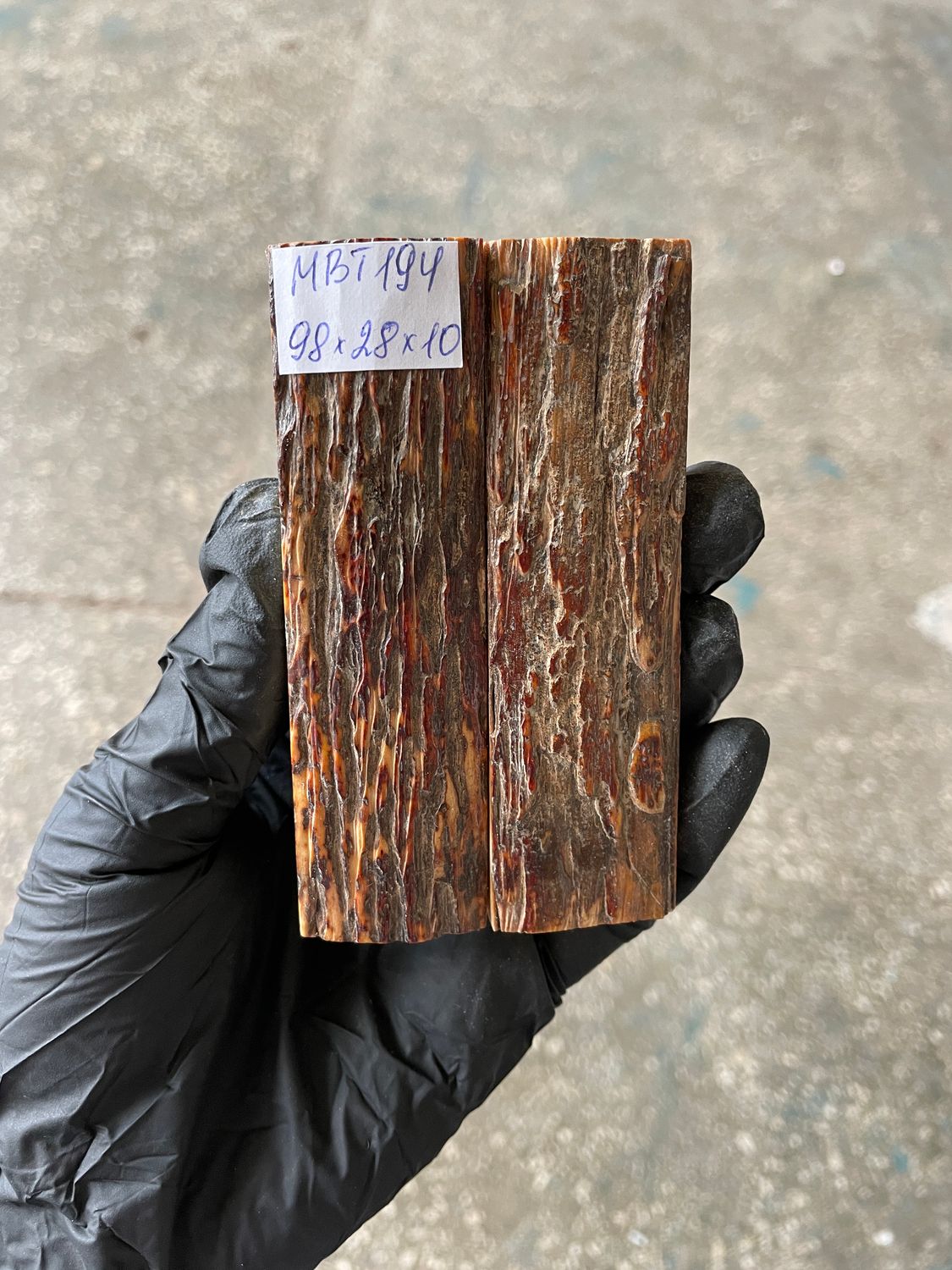mammoth bark scales pair for knife handle MBT194