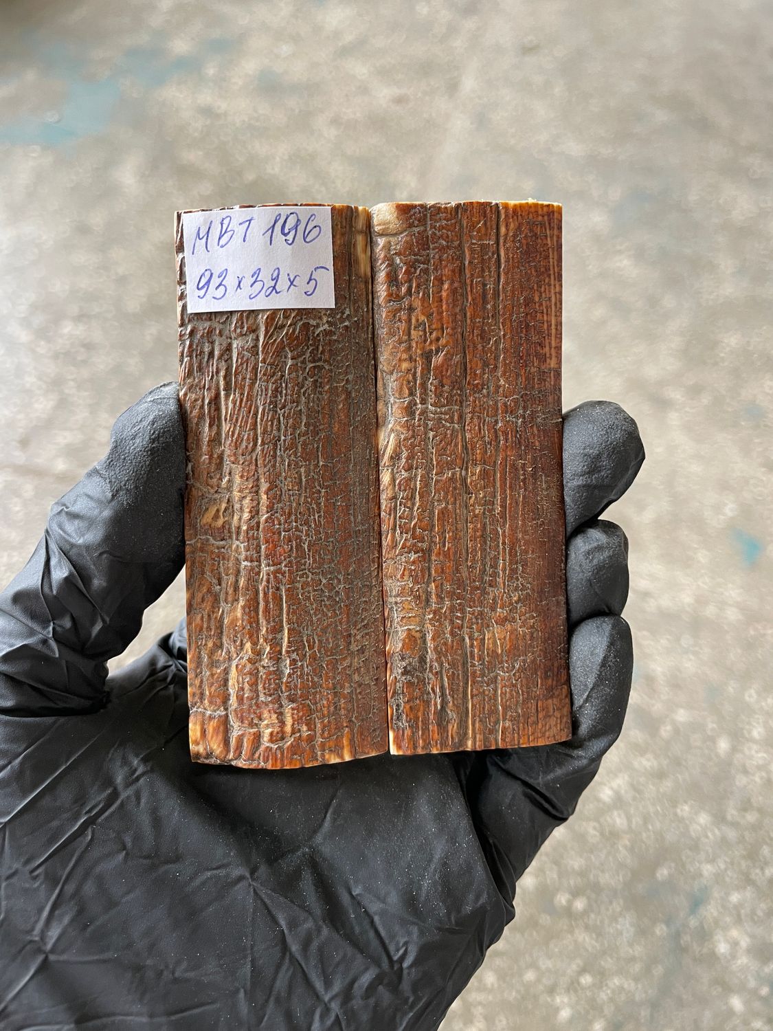 mammoth bark scales pair for knife handle MBT196