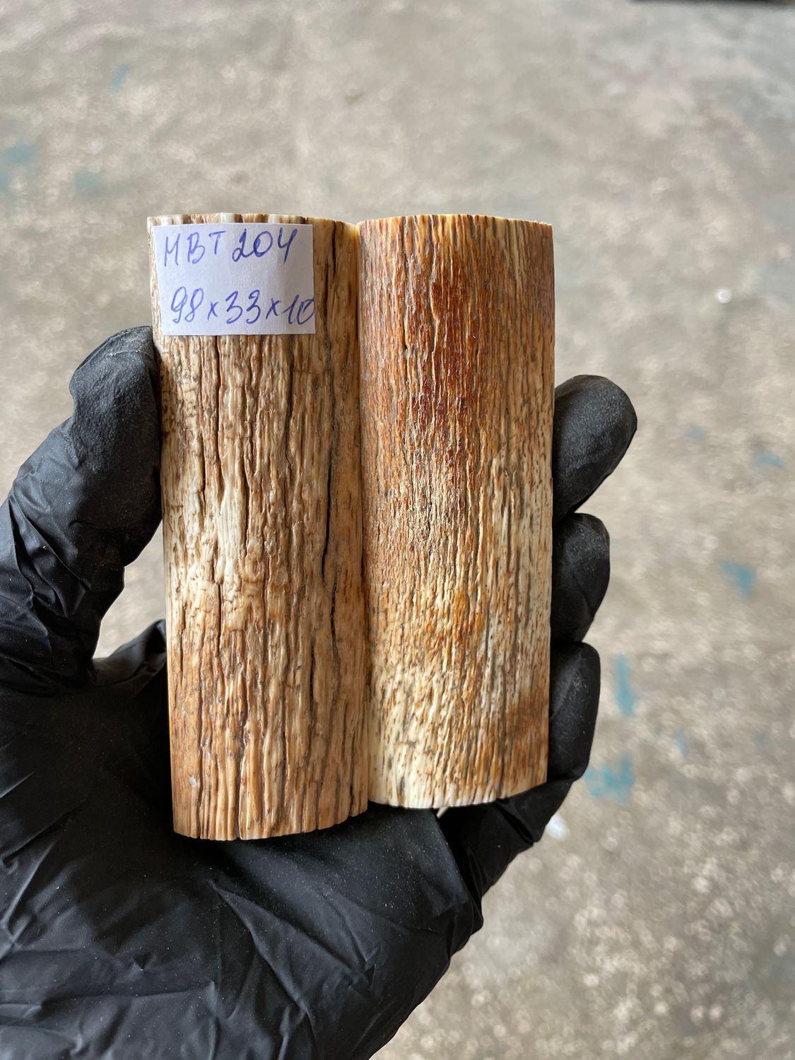 mammoth bark scales pair for knife handle MBT204