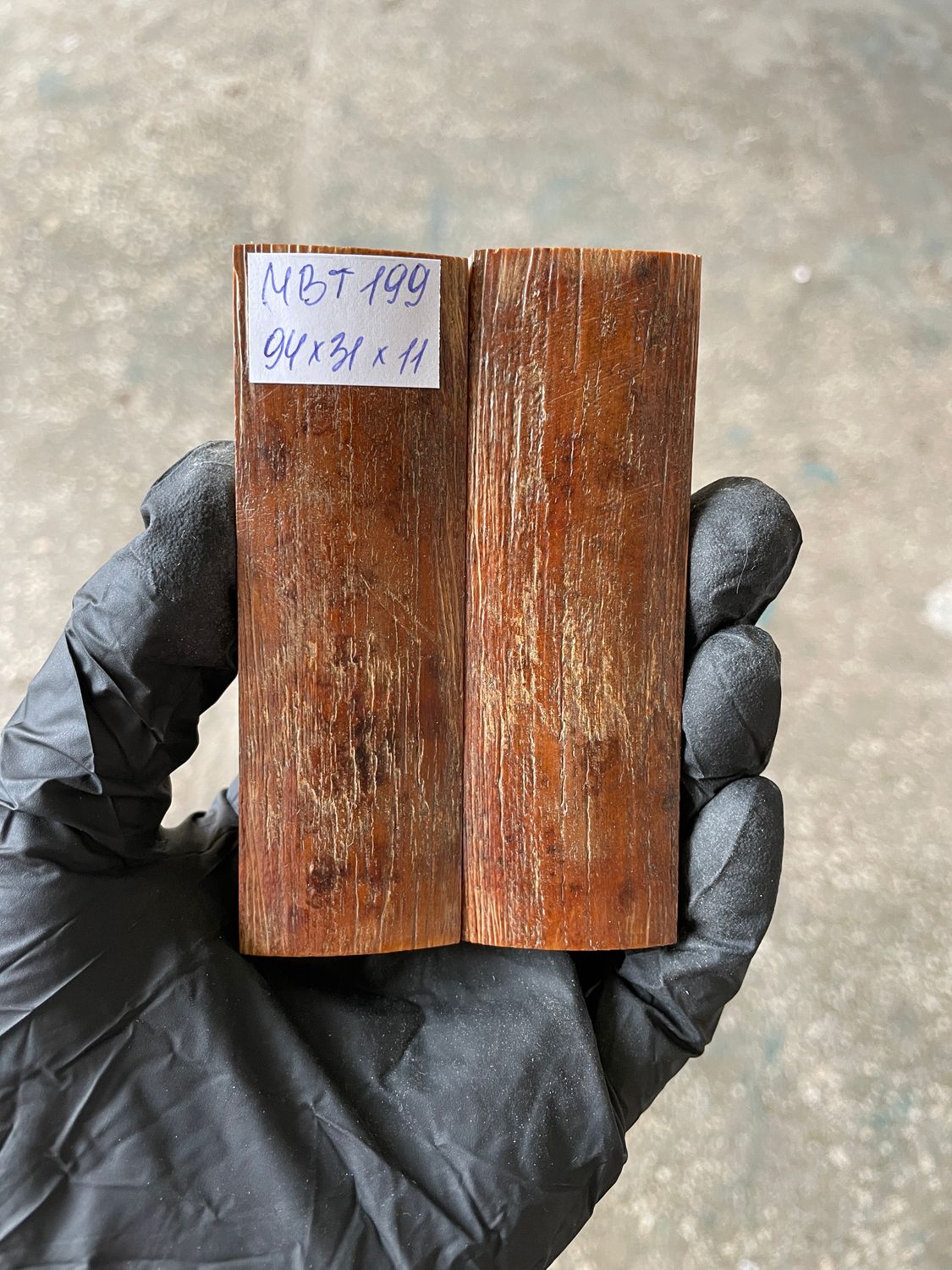 mammoth bark scales pair for knife handle MBT199
