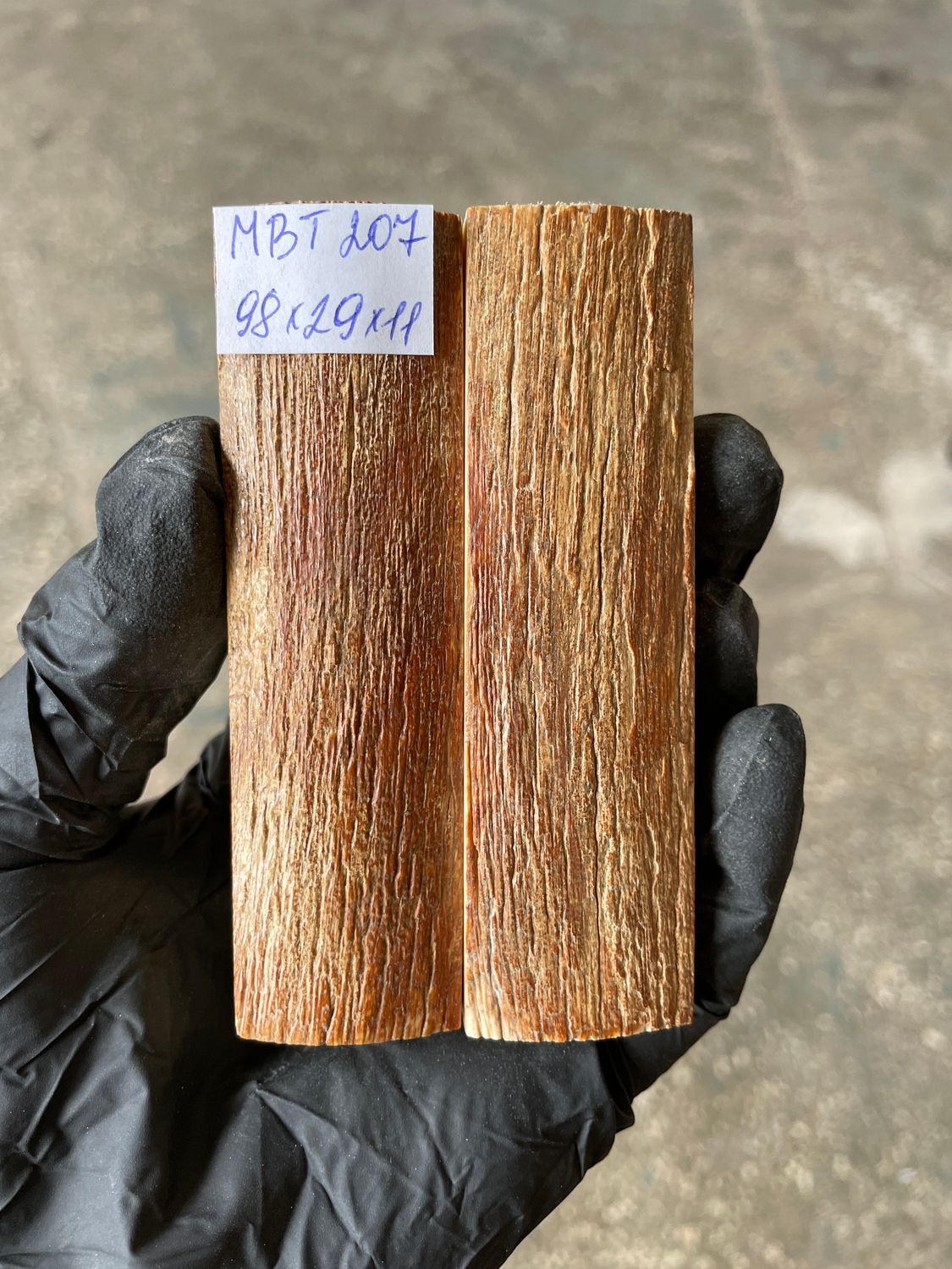 mammoth bark scales pair for knife handle MBT207