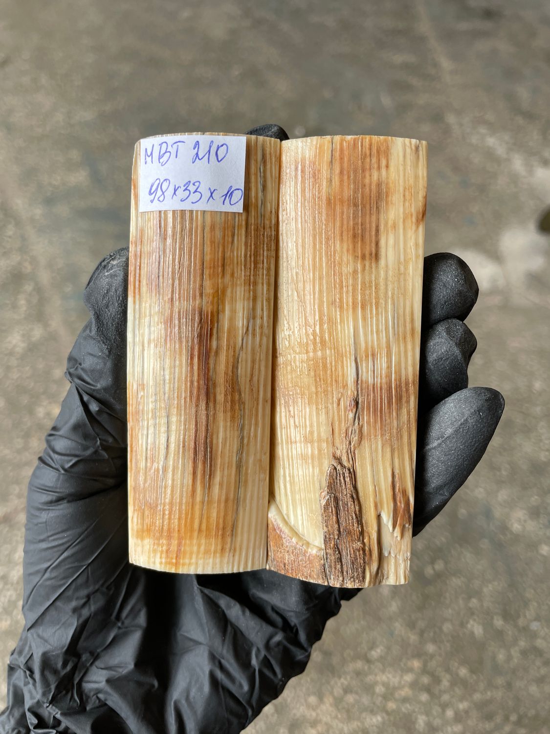 mammoth bark scales pair for knife handle MBT210