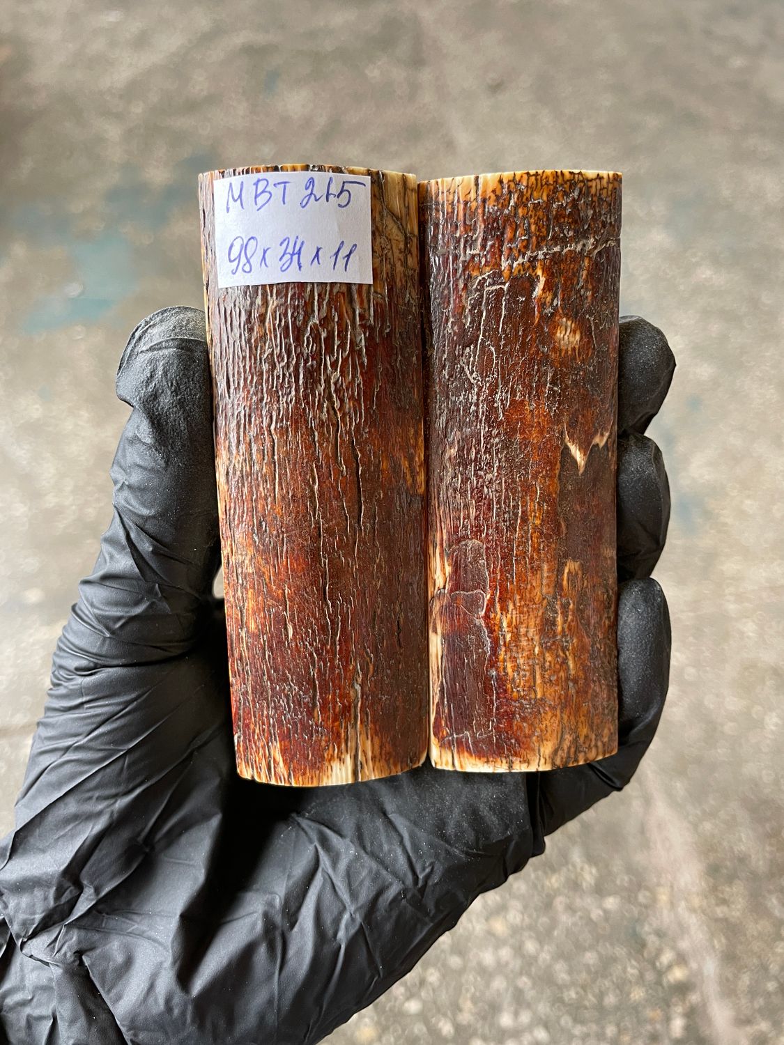 mammoth bark scales pair for knife handle MBT215