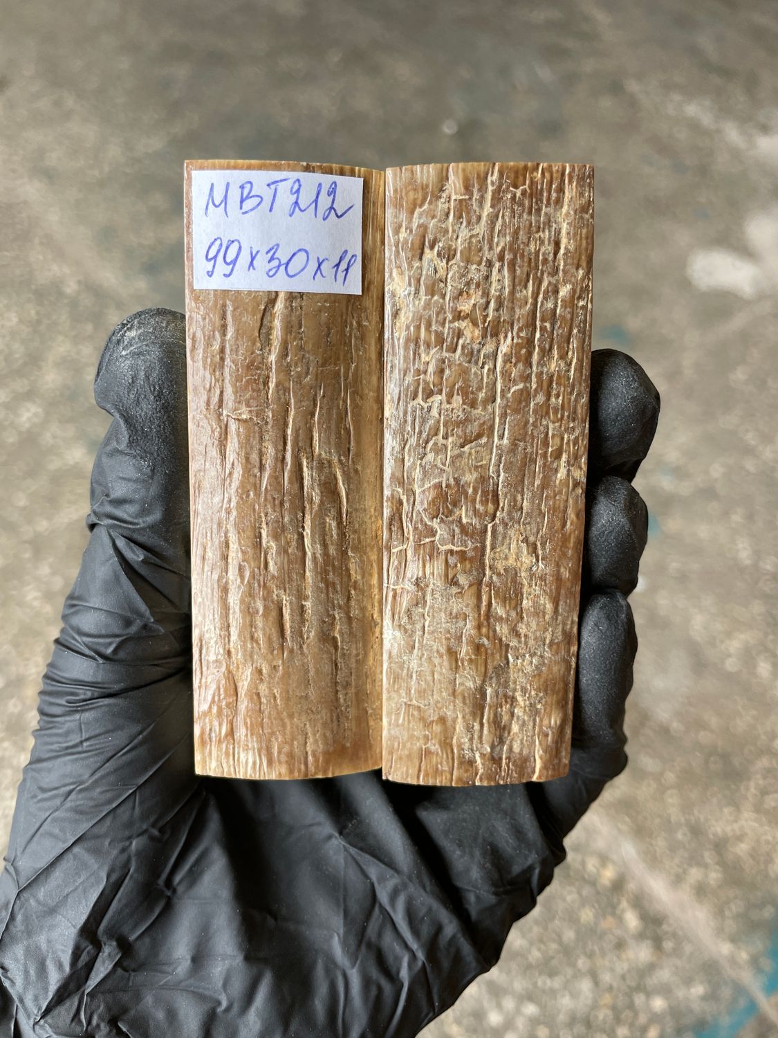 mammoth bark scales pair for knife handle MBT212