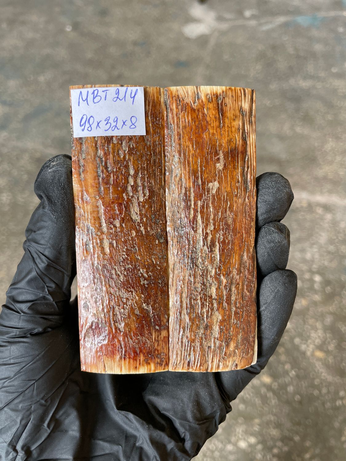 mammoth bark scales pair for knife handle MBT214