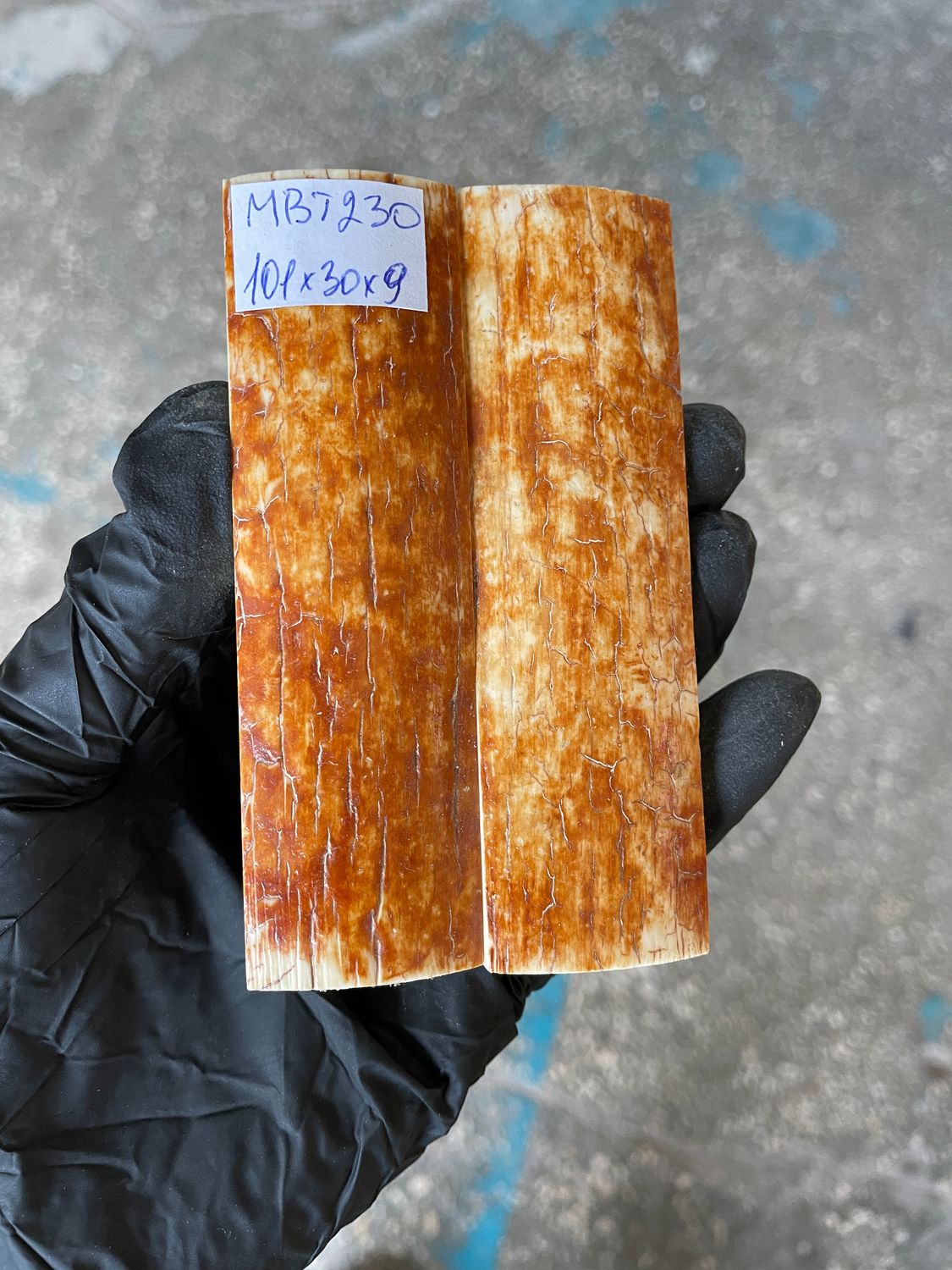 mammoth bark scales pair for knife handle MBT230