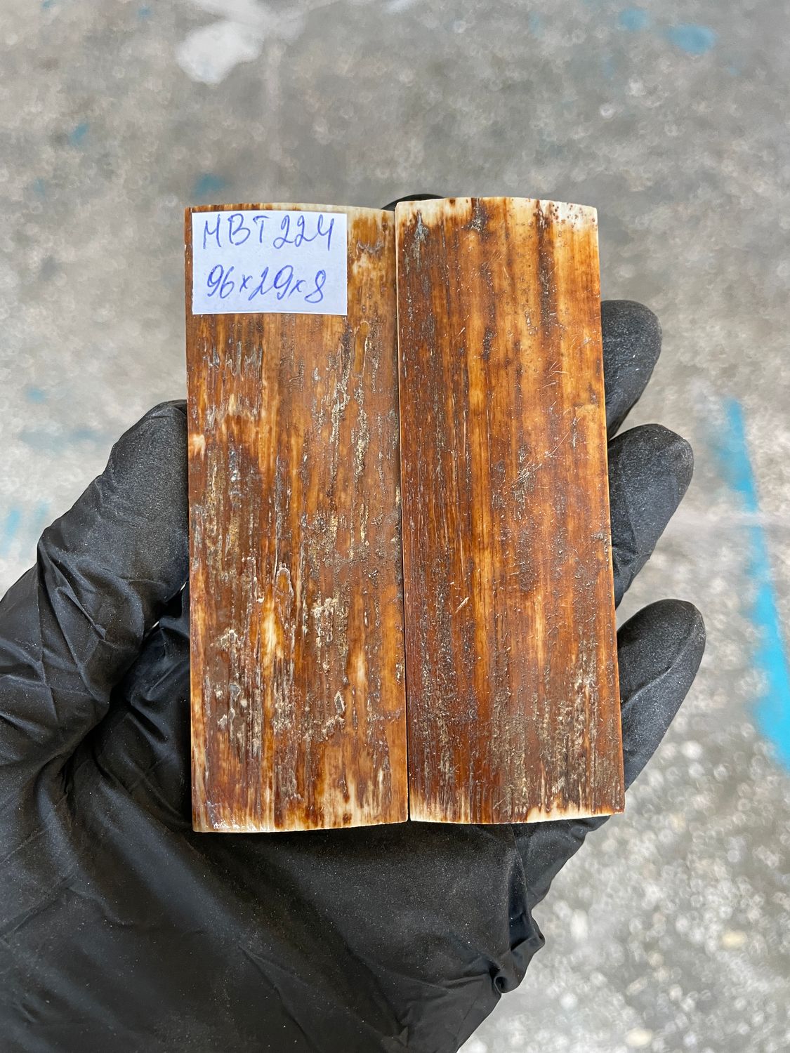 mammoth bark scales pair for knife handle MBT224
