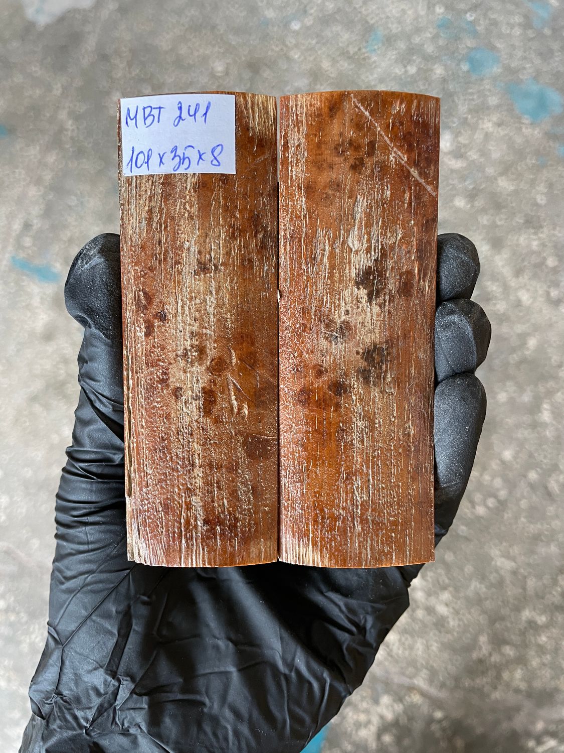 mammoth bark scales pair for knife handle MBT241