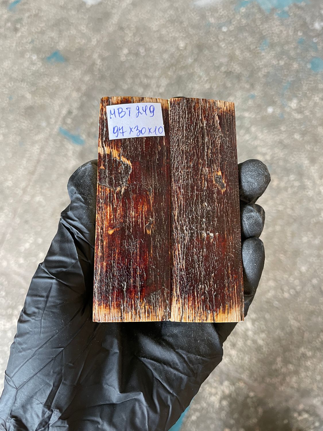 mammoth bark scales pair for knife handle MBT249