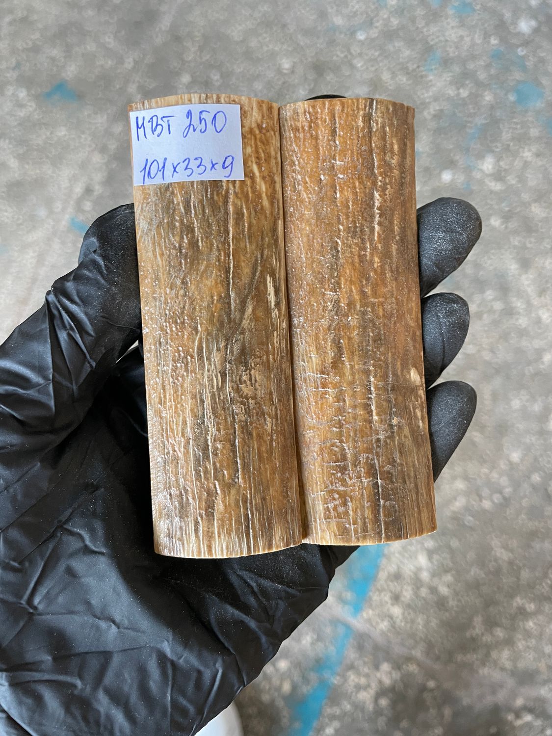 mammoth bark scales pair for knife handle MBT250