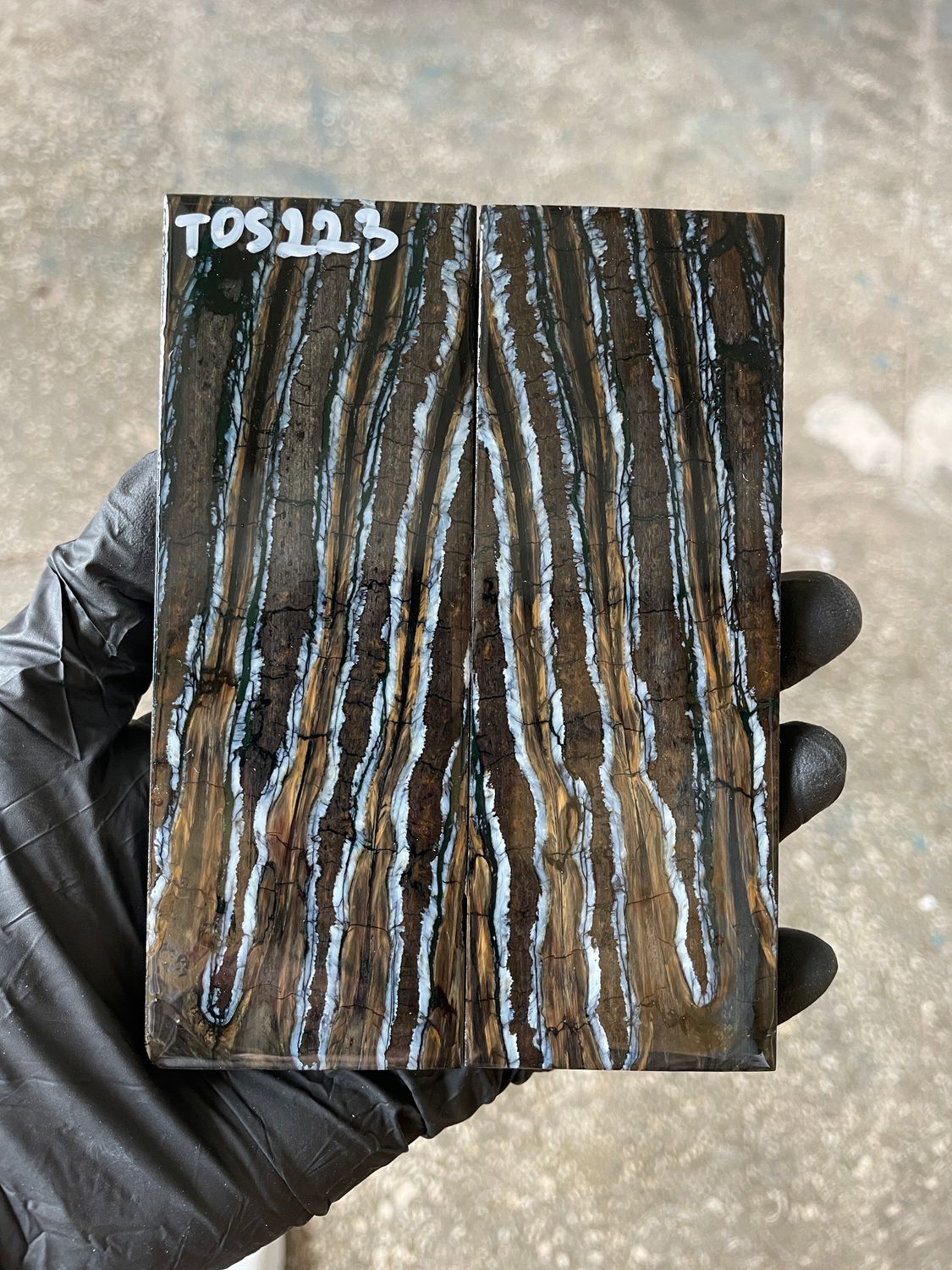 mammoth tooth stabilized knife handle scales pair TOS223
