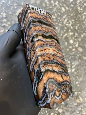 Stabilized mammoth tooth knife block fossil handle material TTH34
