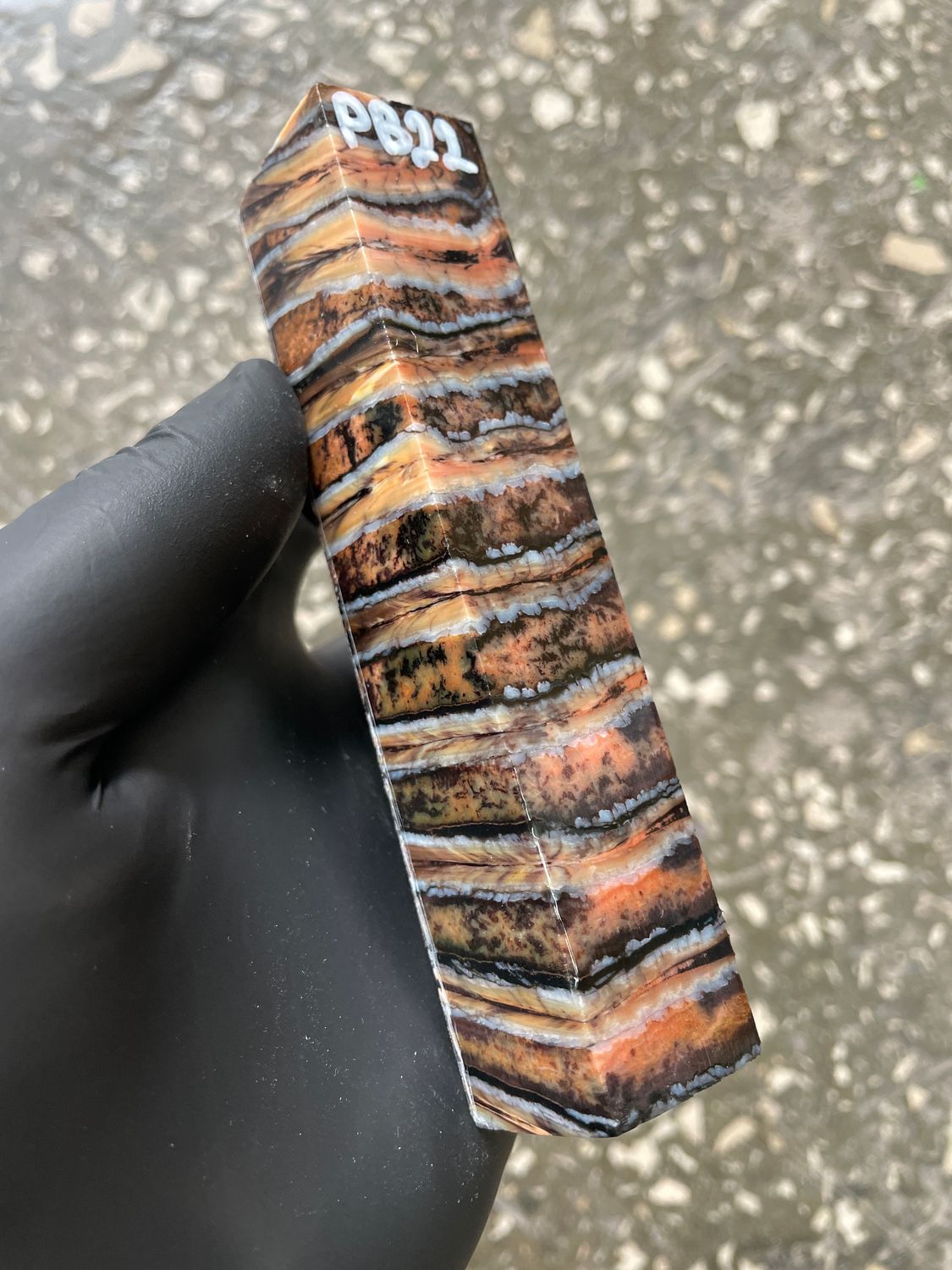 Stabilized mammoth tooth pen blank with unique fossil pattern – premium material for pen turning PB22
