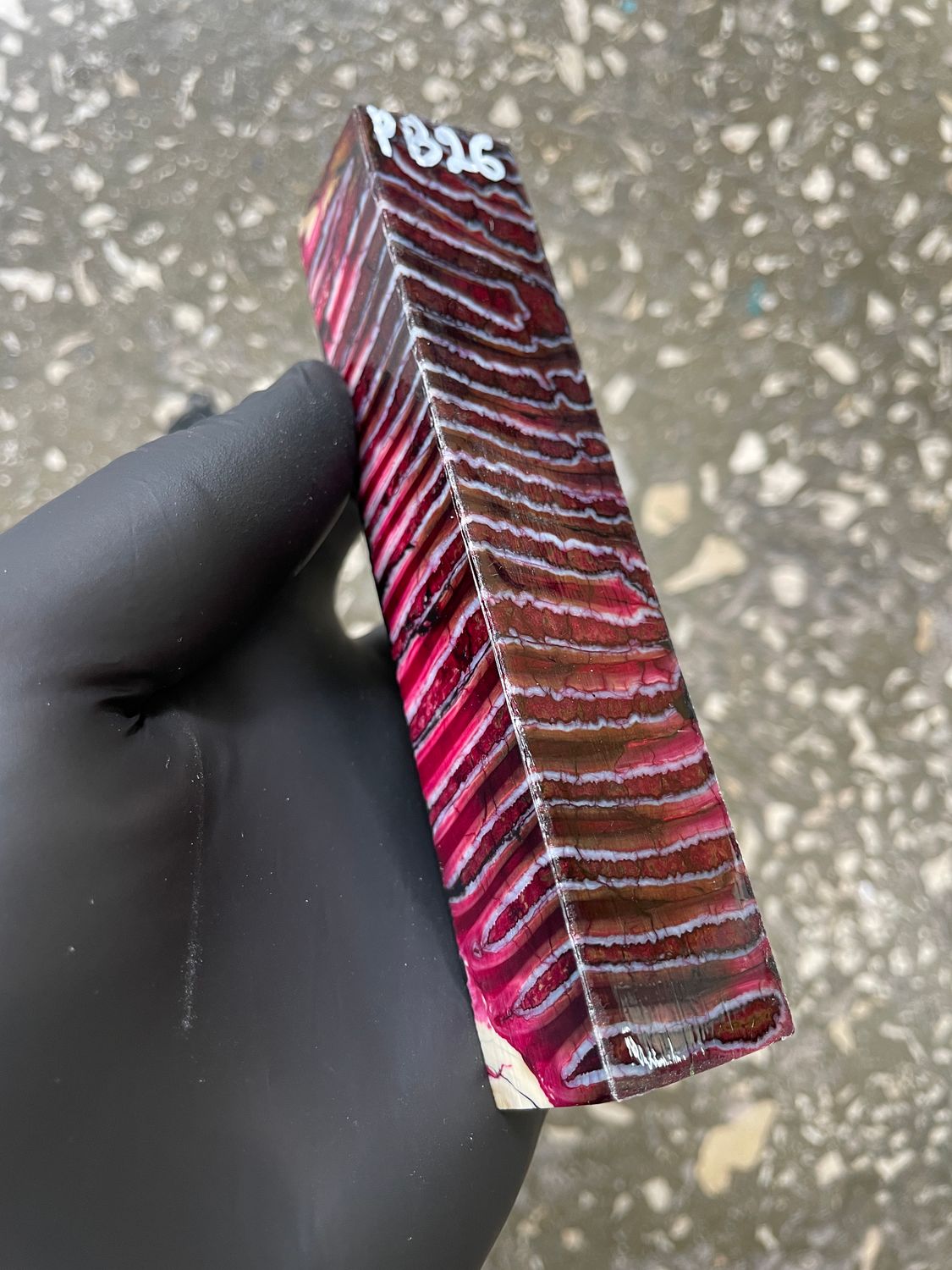 Stabilized mammoth tooth pen blank with unique fossil pattern – premium material for pen turning PB26