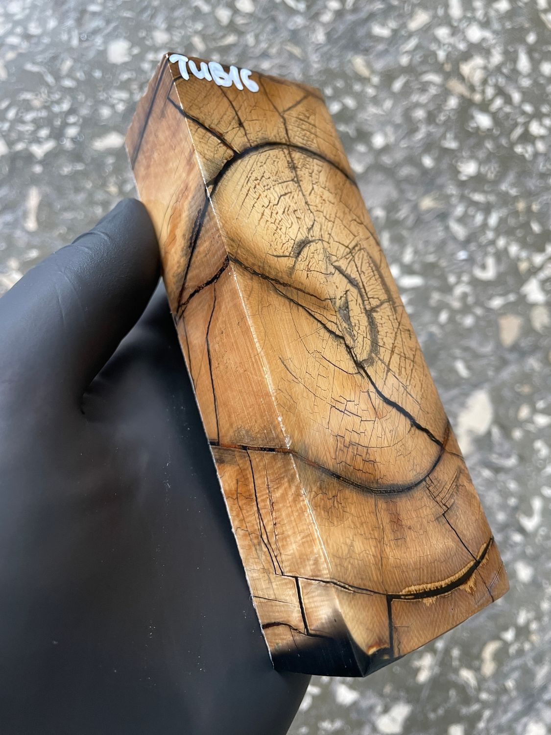 stabilized mammoth tusk block fossil material for knifemaking custom handle TUB16