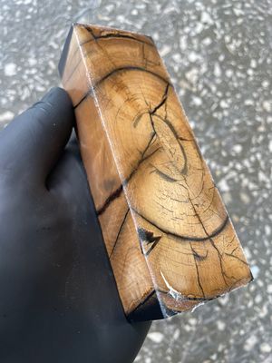 Mammoth Tusk Block Stabilized – Fossil Knife Handle Material for Custom Knives 5.23-1.81-1.18 inch TUB17