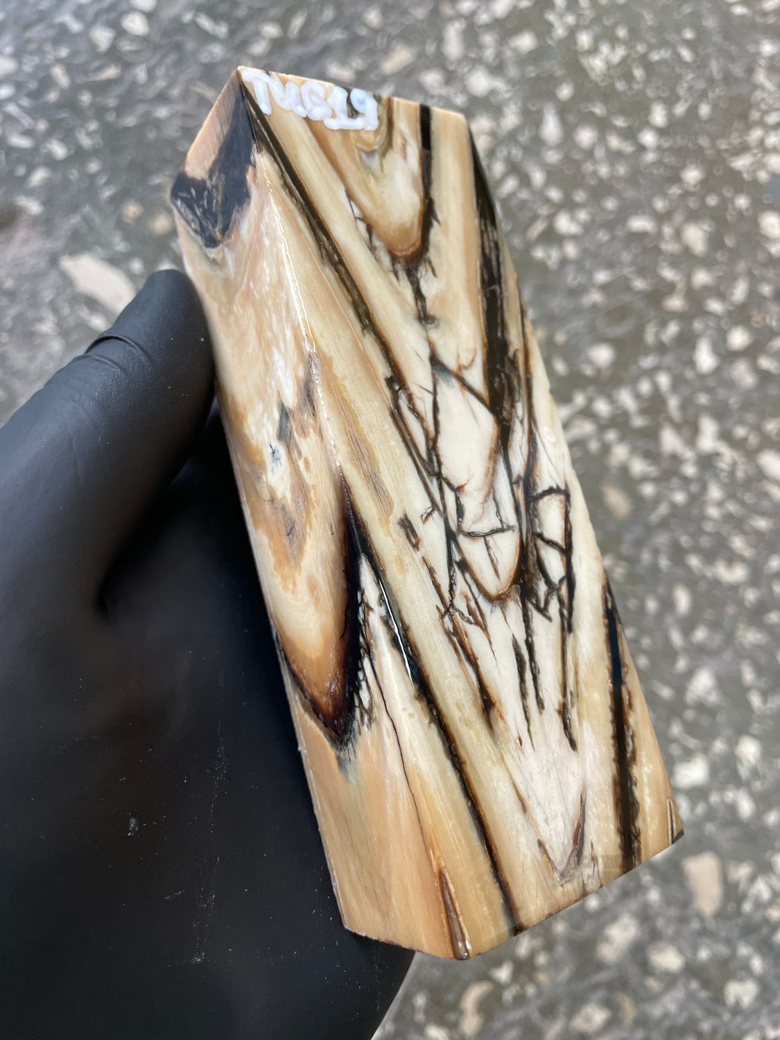 stabilized mammoth tusk block fossil material for knifemaking custom handle TUB19