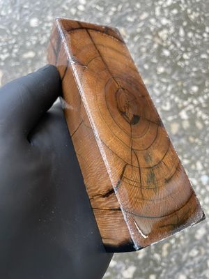 Mammoth Tusk Block Stabilized – Fossil Knife Handle Material for Custom Knives 5.19-1.81-1.10 inch TUB15