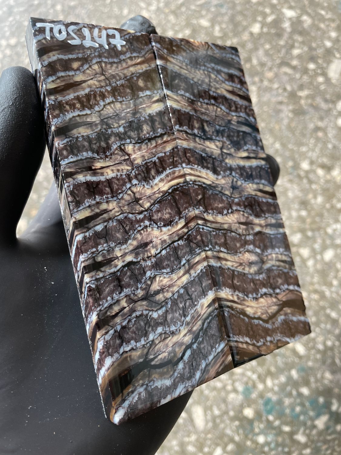 Mammoth Tooth Knife Handle Scales Stabilized Pair 5.19-1.81-0.39 inch TOS247