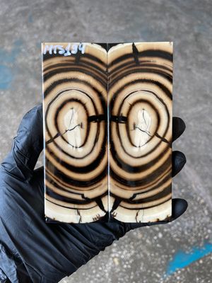Mammoth Tusk Knife Scales Pair – Stabilized Fossil Handle Material for Knifemaking 5.19×1.85×0.39 inch MTS194