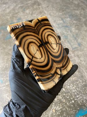 Mammoth Tusk Knife Scales Pair – Stabilized Fossil Handle Material for Knifemaking 5.19×1.85×0.39 inch MTS194
