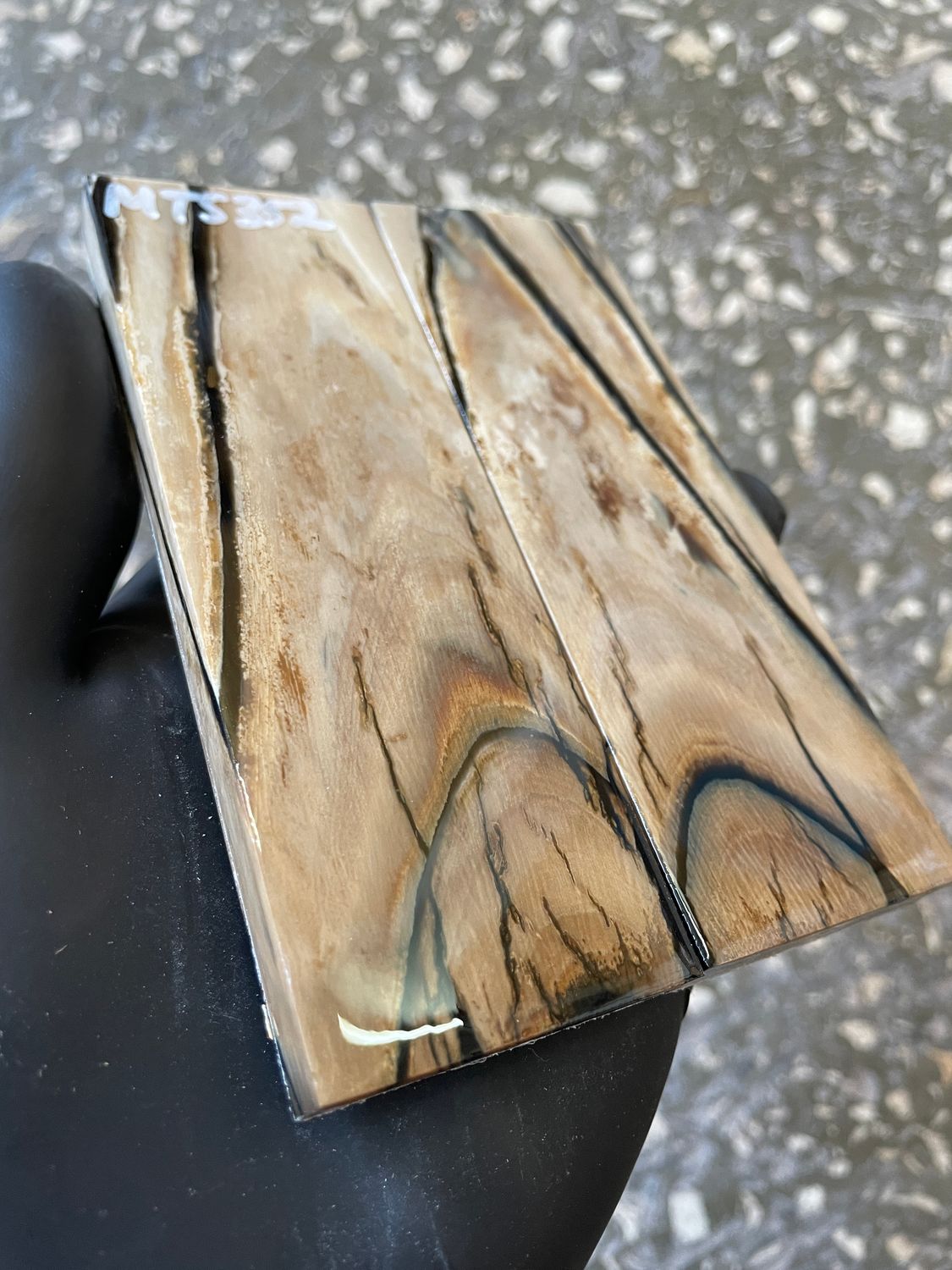 Mammoth Tusk Knife Scales Pair – Stabilized Fossil Handle Material for Knifemaking 4.72×1.61×0.39 inch MTS352