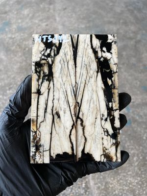 Mammoth Tusk Knife Scales Pair – Stabilized Fossil Handle Material for Knifemaking 5.27×1.81×0.39 inch MTS242