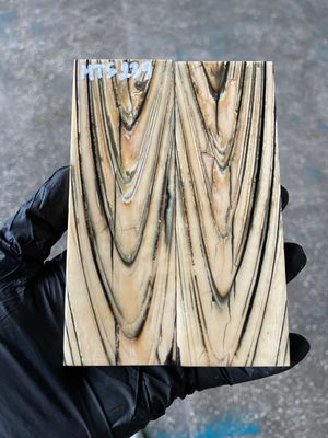 Mammoth Tusk Knife Scales Pair – Stabilized Fossil Handle Material for Knifemaking 5.31×1.81×0.39 inch MTS239