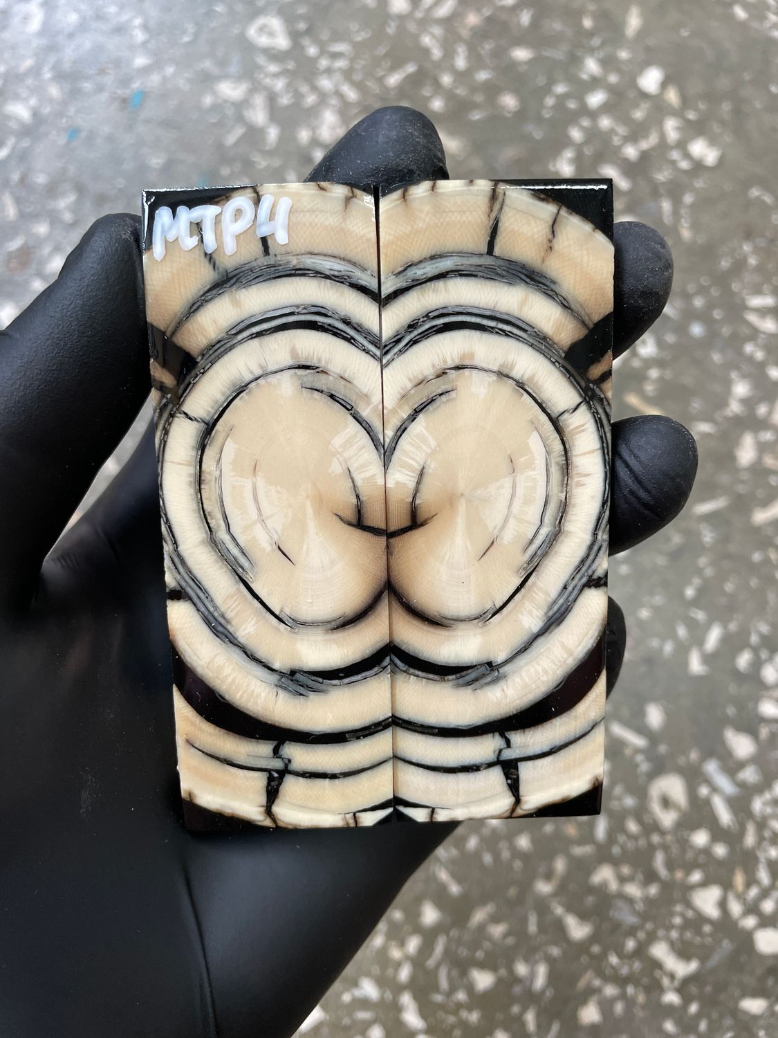 Mammoth Tusk Knife Scales Pocket Size Stabilized Pair 3.81-1.25-0.27 inch MTP4