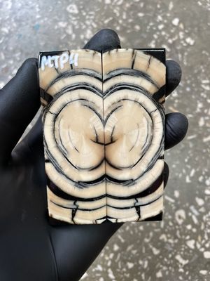 Mammoth Tusk Knife Scales Pocket Size Stabilized Pair 3.81-1.25-0.27 inch MTP4