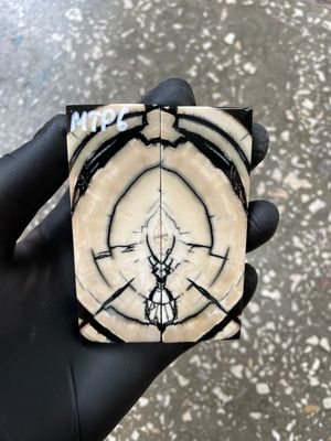 Mammoth Tusk Knife Scales Pocket Size Stabilized Pair 3.70-1.29-0.35 inch MTP6