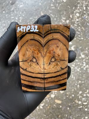 Mammoth Tusk Knife Scales Pocket Size Stabilized Pair 3.66-1.29- 0.27 inch MTP32
