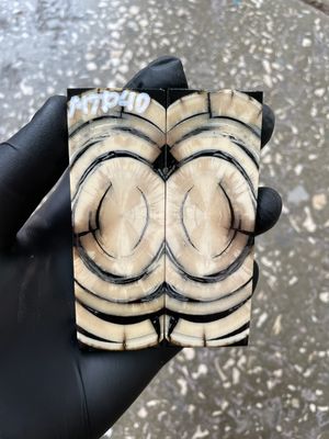 Mammoth Tusk Knife Scales Pocket Size Stabilized Pair 3.66-1.29- 0.27 inch MTP40