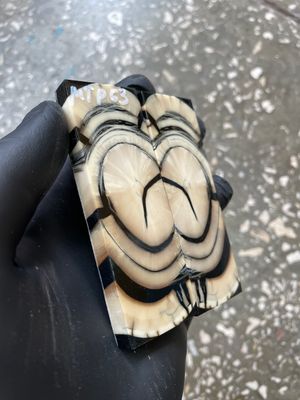 Mammoth Tusk Knife Scales Pocket Size Stabilized Pair 3.66-1.29- 0.27 inch MTP63