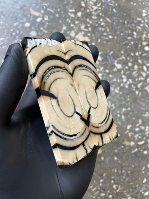 Mammoth Tusk Knife Scales Pocket Size Stabilized Pair 3.85-1.29-0.27 inch MTP20