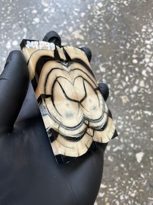 Mammoth Tusk Knife Scales Pocket Size Stabilized Pair 3.66-1.29- 0.27 inch MTP49