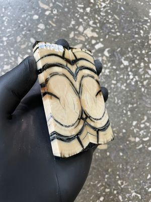 Mammoth Tusk Knife Scales Pocket Size Stabilized Pair 3.81-1.29-0.27 inch MTP19