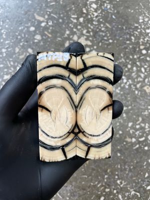 Mammoth Tusk Knife Scales Pocket Size Stabilized Pair 3.81-1.29-0.27 inch MTP19