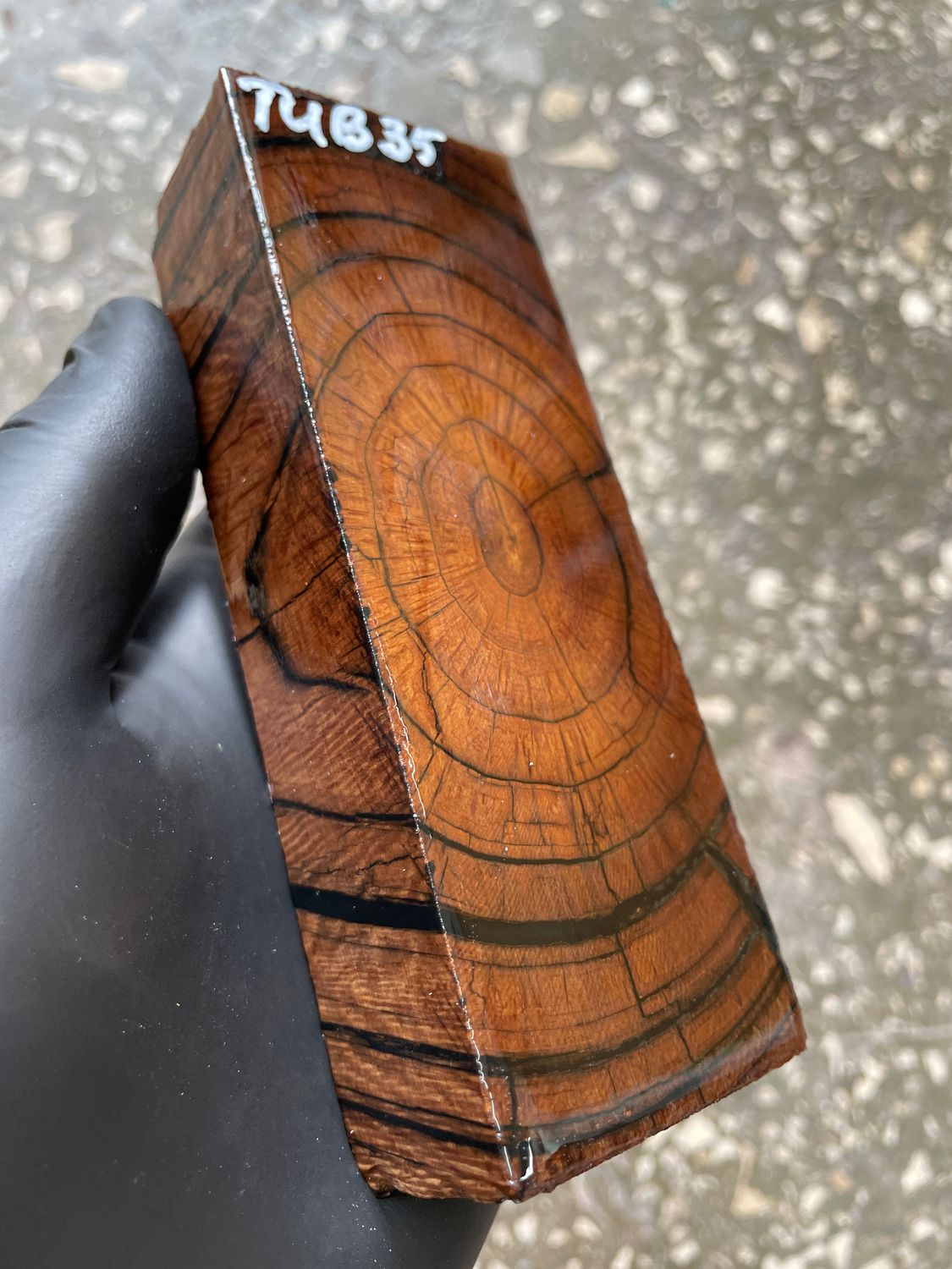 Mammoth Tusk Block Stabilized – Fossil Knife Handle Material for Custom Knives 5.11-1.85-1.14 inch TUB35