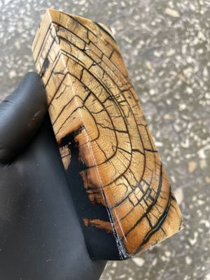 Mammoth Tusk Block Stabilized – Fossil Knife Handle Material for Custom Knives 5.27-1.77-1.18 inch TUB26