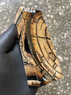 Mammoth Tusk Block Stabilized – Fossil Knife Handle Material for Custom Knives 4.88-1.77-1.18 inch TUB20
