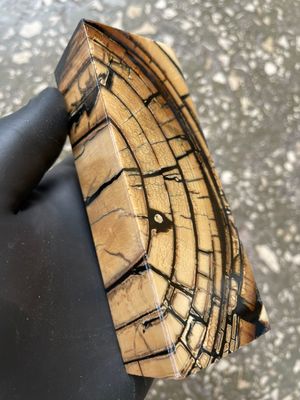 Mammoth Tusk Block Stabilized – Fossil Knife Handle Material for Custom Knives 4.88-1.77-1.18 inch TUB20